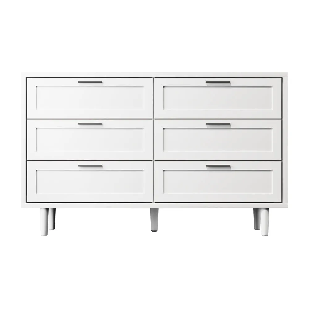 HVÍTUR 6 Chest of Drawers Dresser Tallboy White