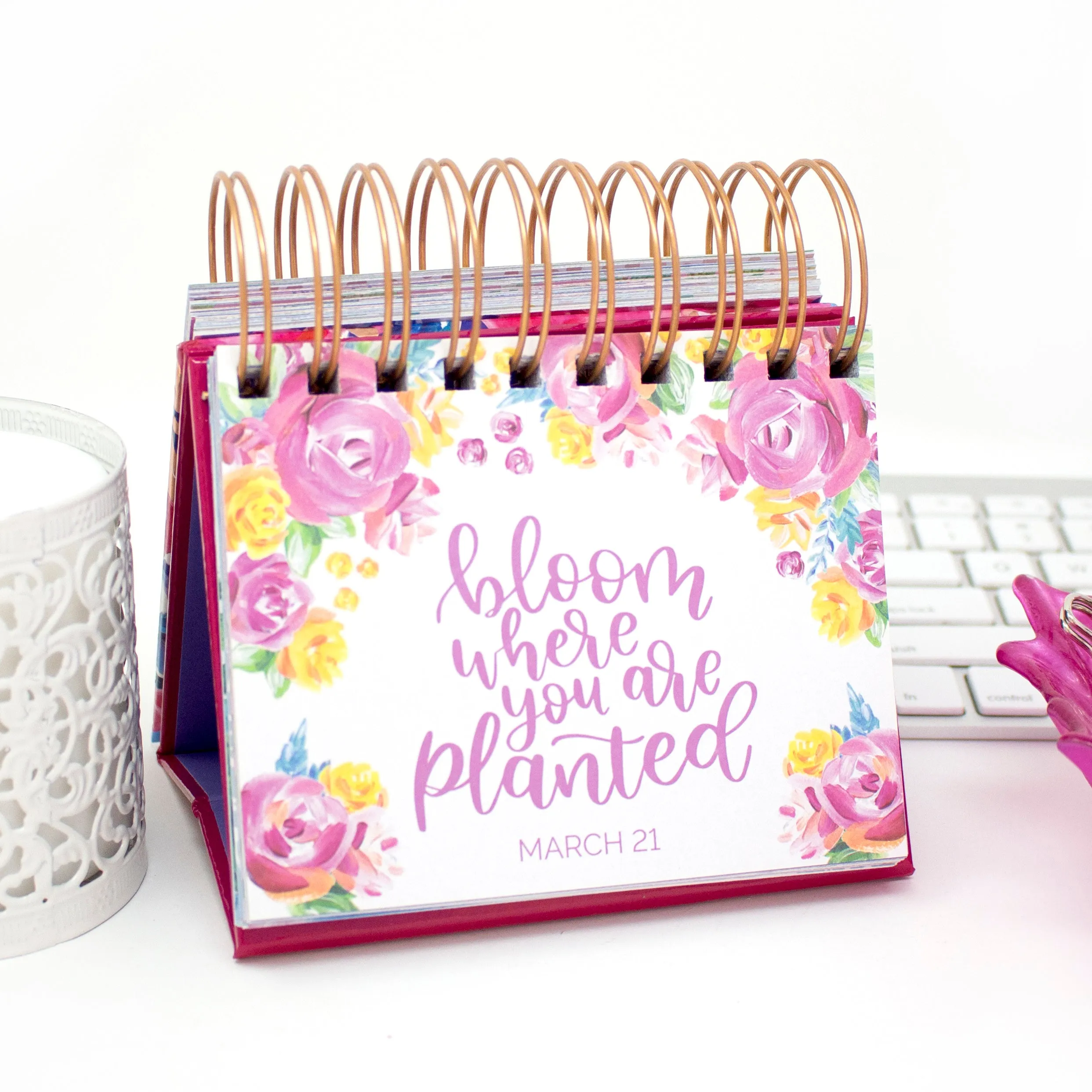 Inspirational Perpetual Desk Easel, Hand-lettered