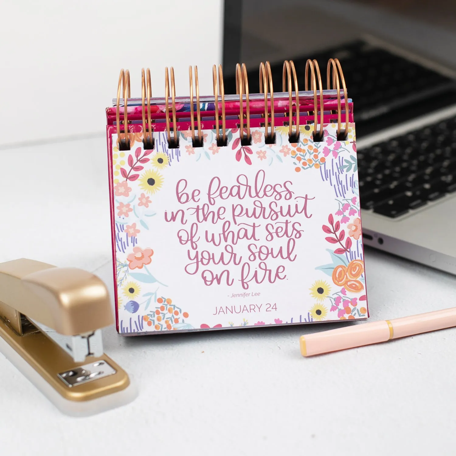 Inspirational Perpetual Desk Easel, Hand-lettered