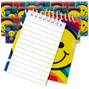 Kicko Spiral Smile Notebook - Pack of 24-20 Page Cute Emoticon Notebook - Emoji Notebook