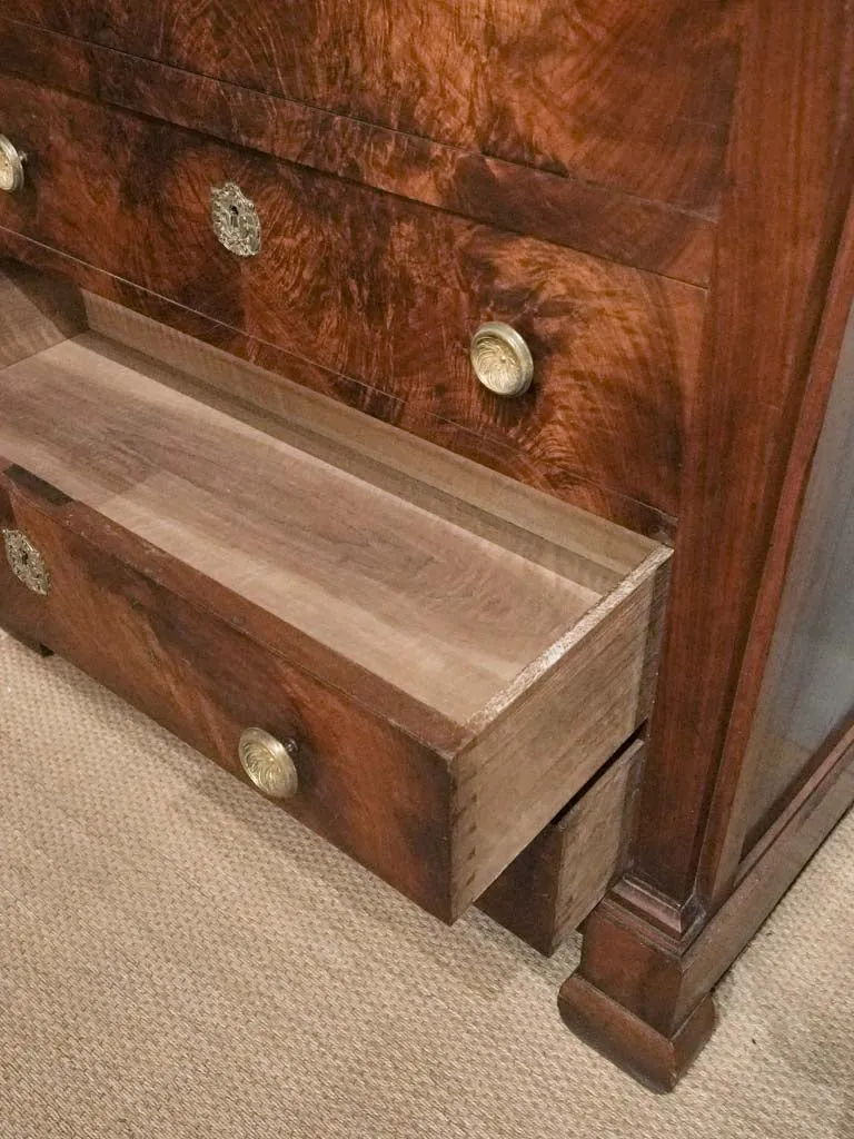 Late 18th-Century Directoire Mahogany Drop-Front Secretary Desk w/ Marble Top 59½"