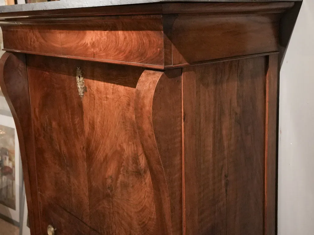 Late 18th-Century Directoire Mahogany Drop-Front Secretary Desk w/ Marble Top 59½"