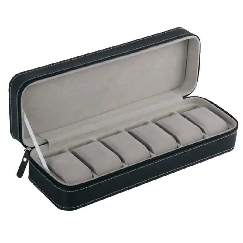 Luxury Zippered  Watch Storage Orgonizers Travel Boxes for 6/10/12 Slots