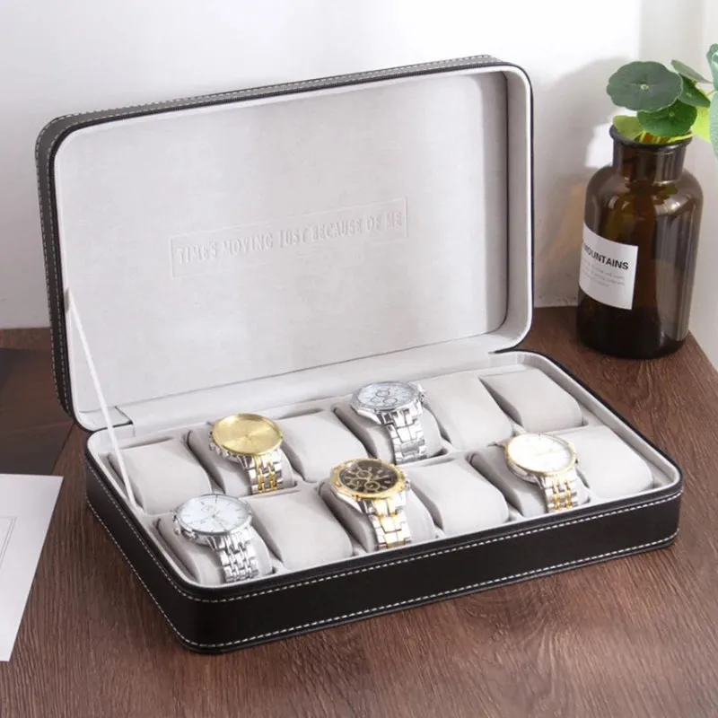 Luxury Zippered  Watch Storage Orgonizers Travel Boxes for 6/10/12 Slots