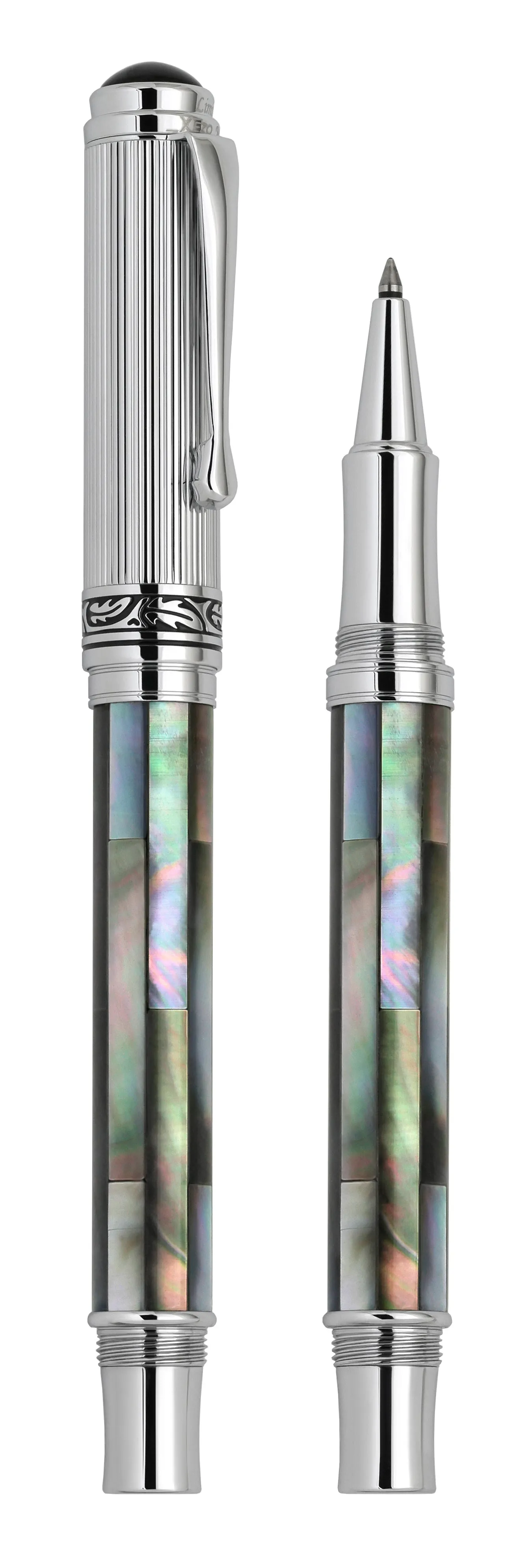 Maestro® Black Mother of Pearl Rollerball Pen - Chrome Plated