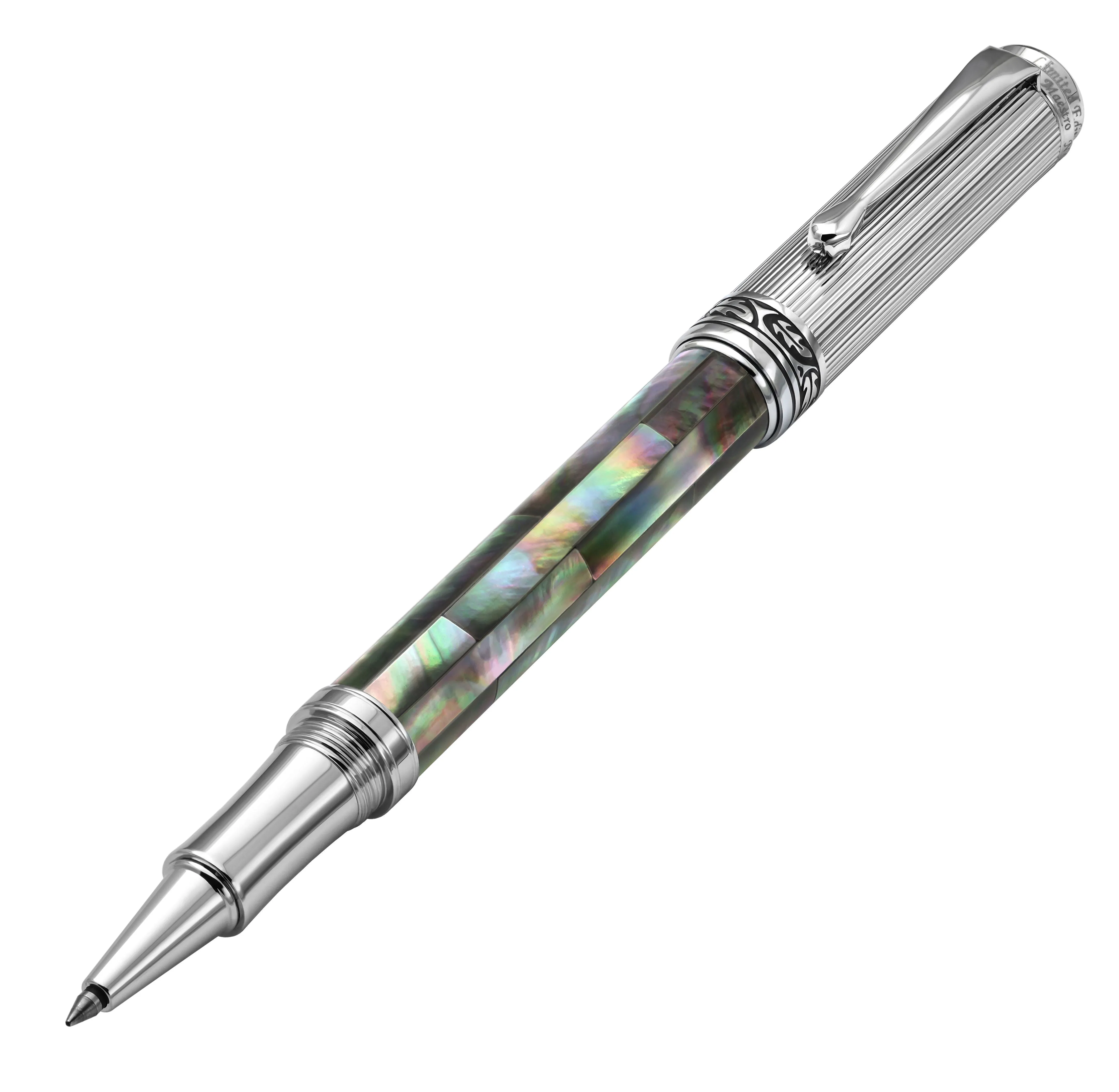 Maestro® Black Mother of Pearl Rollerball Pen - Chrome Plated