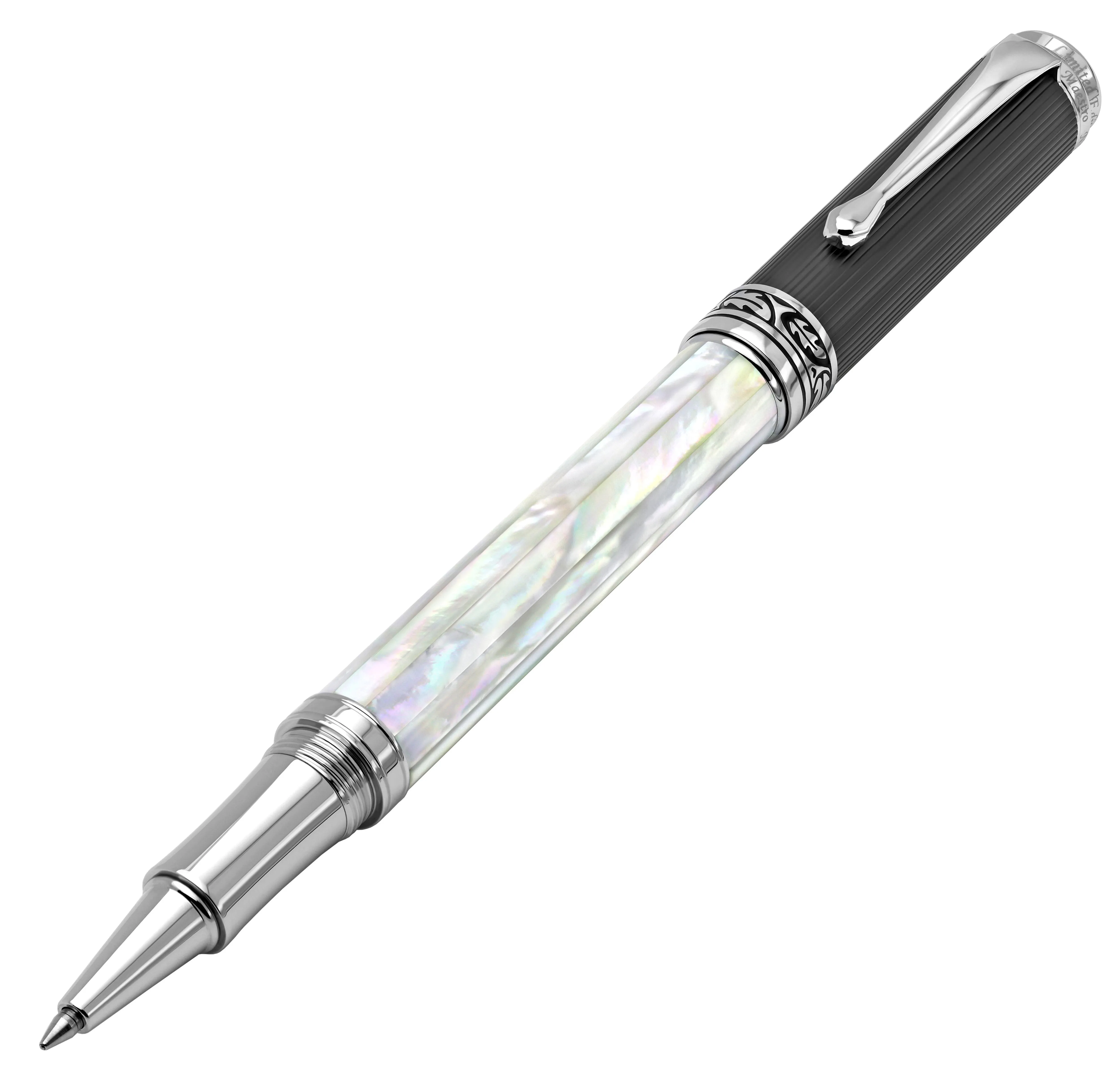 Maestro® Oceanic White Mother of Pearl Rollerball Pen - DLC (Diamond-Like Coating) PVD Cap