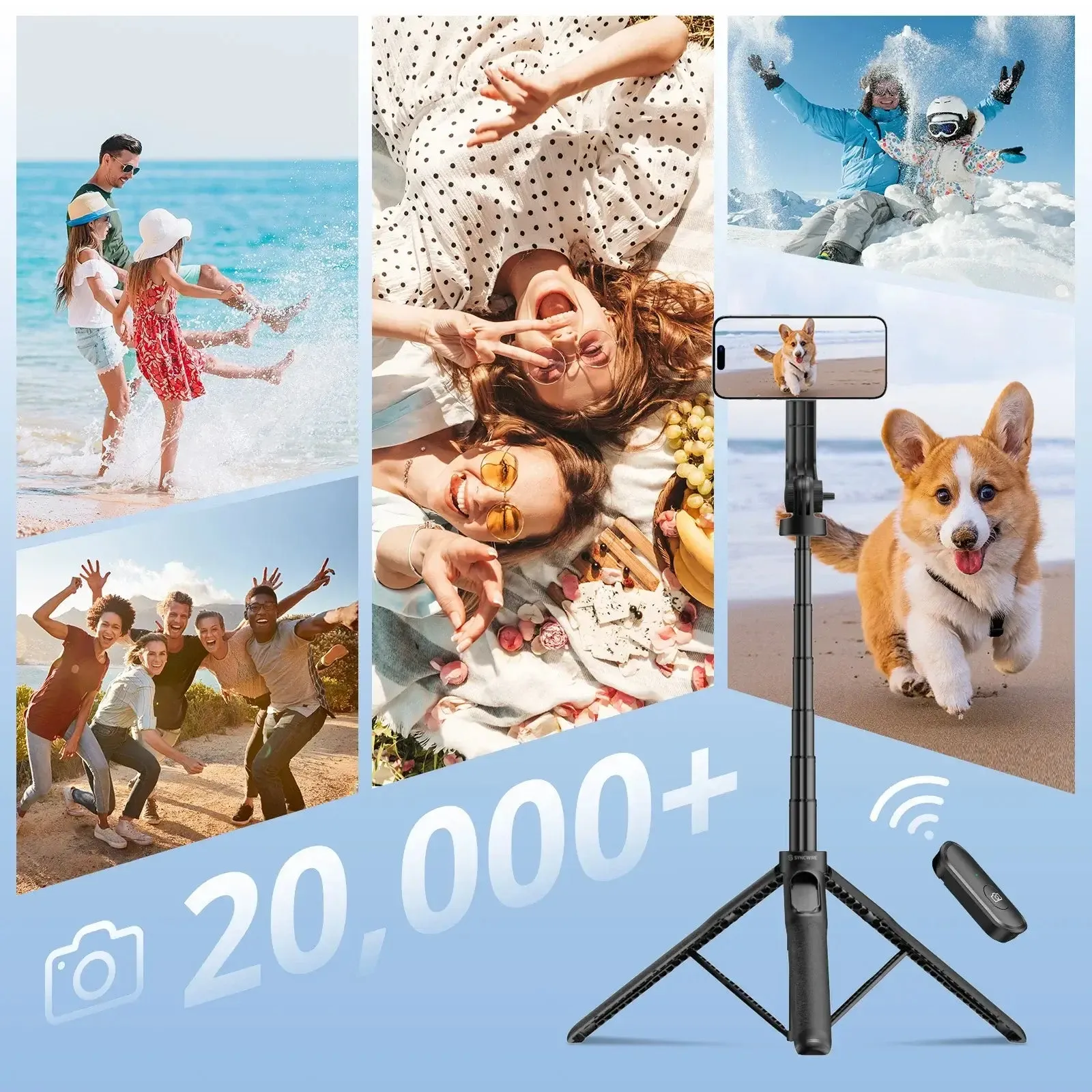 Magnetic & 360° Rotatable Selfie Stick Tripod