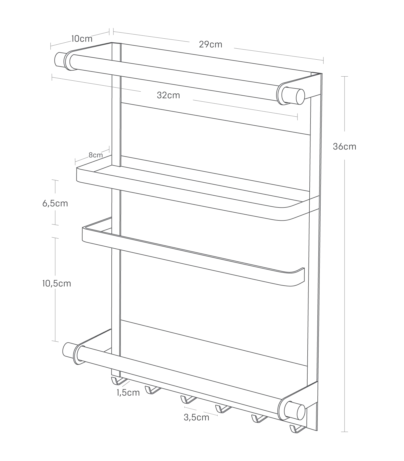 Magnetic Refrigerator Side Rack