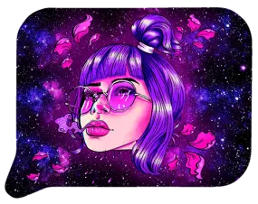 Medium Funnel Rolling Tray With 3D Lids (Purple Girl With Glasses)