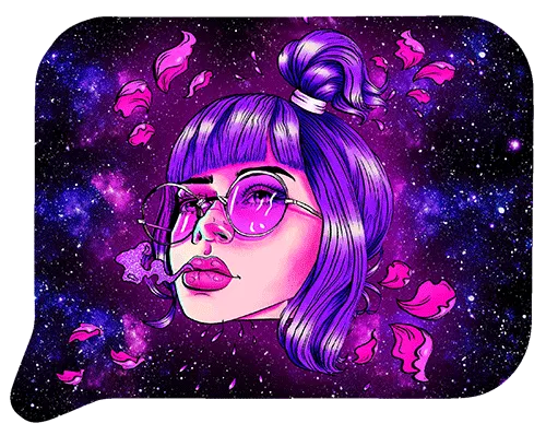 Medium Funnel Rolling Tray With 3D Lids (Purple Girl With Glasses)