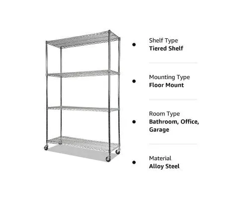 Modular Wire Storage Shelf 1500 x 350 x 1800mm Steel Shelving