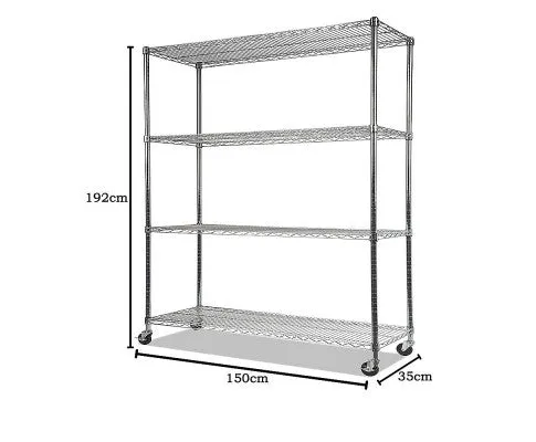 Modular Wire Storage Shelf 1500 x 350 x 1800mm Steel Shelving