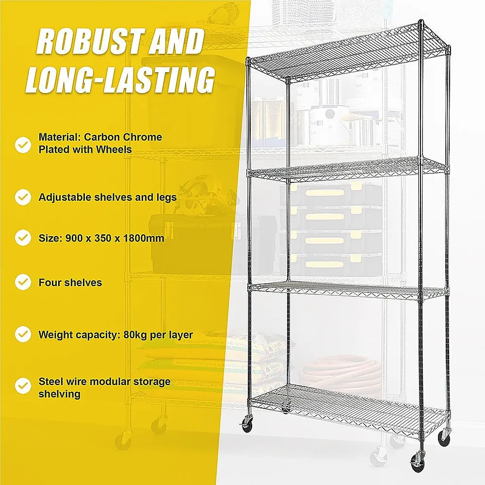 Modular Wire Storage Shelf 900 x 350 x 1800mm Steel Shelving