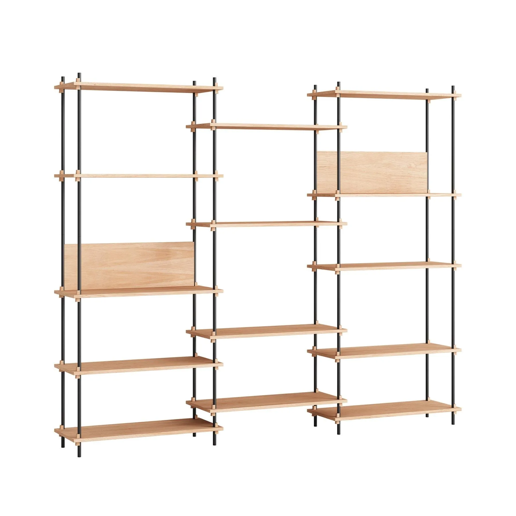 MOEBE triple shelving system with 2 L shelves