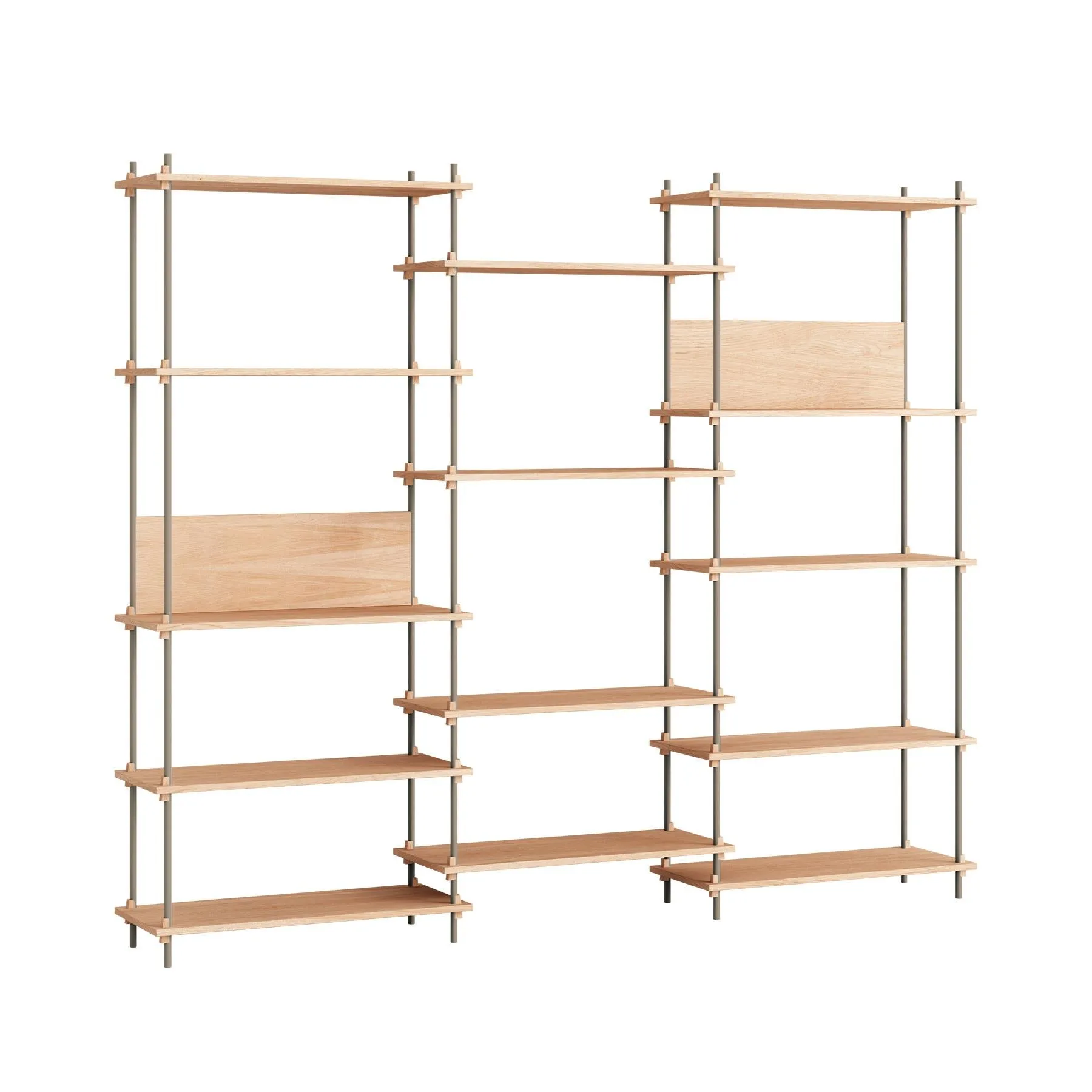 MOEBE triple shelving system with 2 L shelves