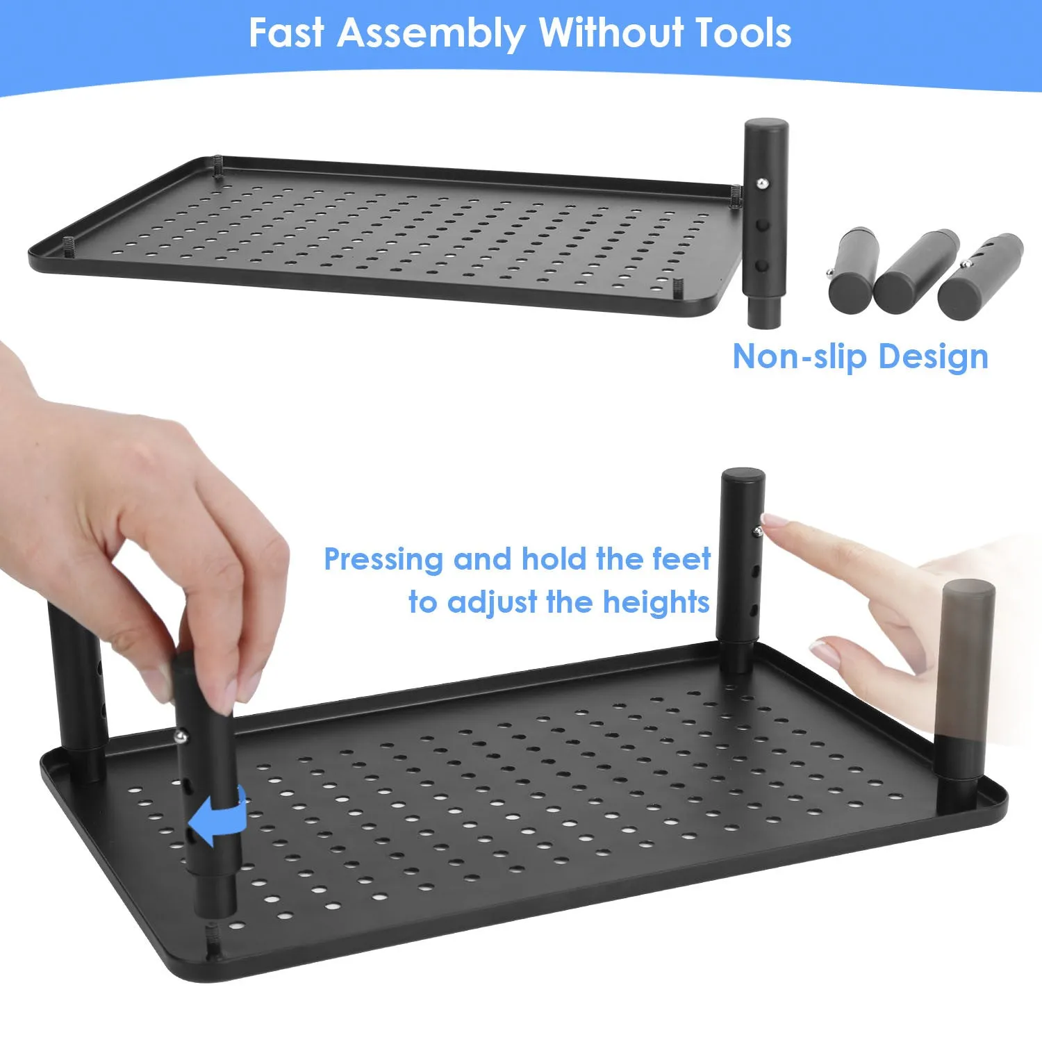 Monitor Stand Riser 3 Height Adjustable Desk Riser Organizer with Ventilation Holes