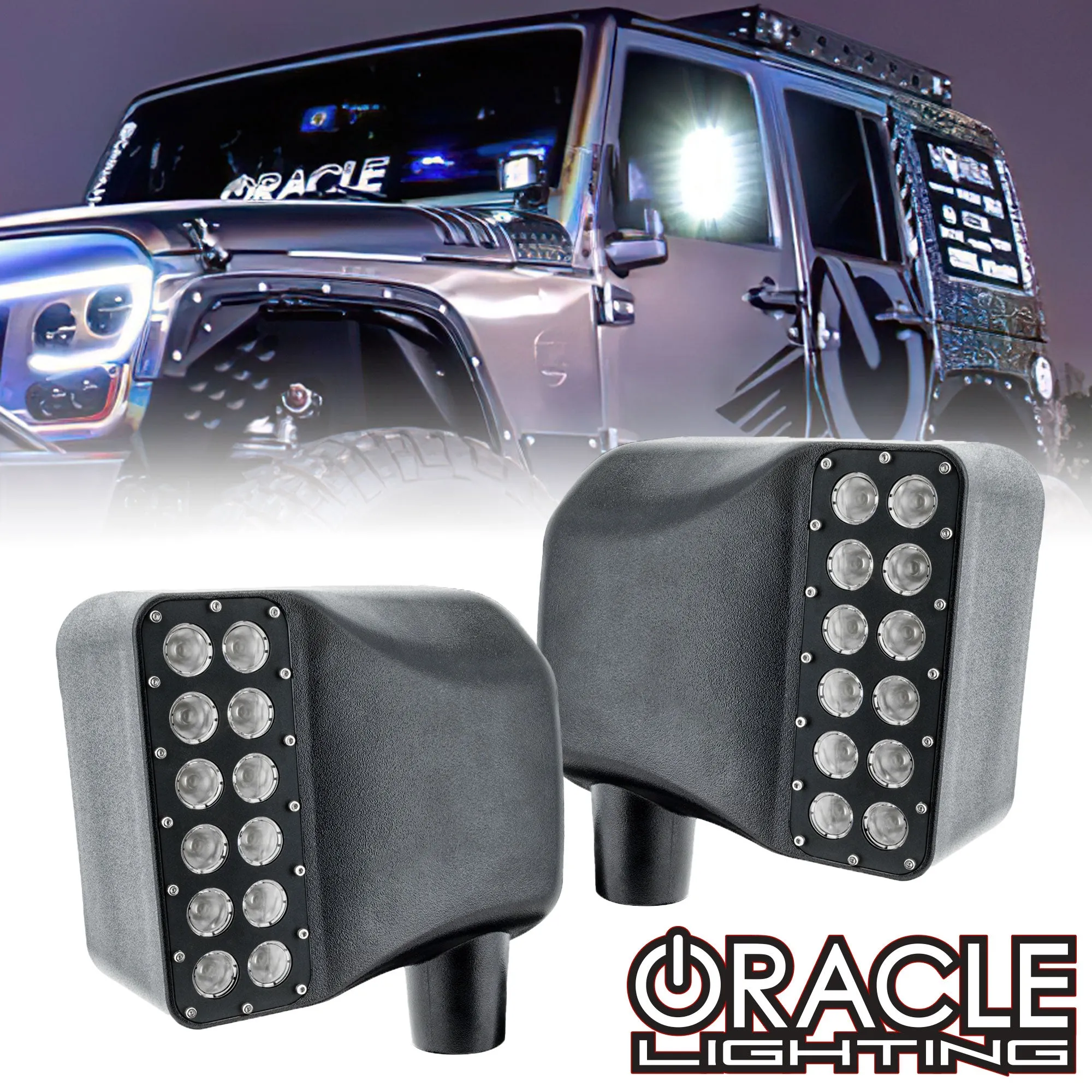 ORACLE Jeep Wrangler JK LED Off-Road Side Mirrors