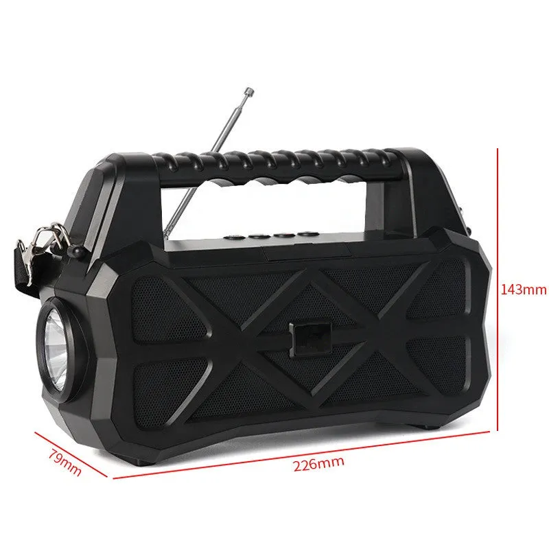 Outdoor TWS Solar Rechargeable Portable Flashlight Bluetooth Wireless Speaker