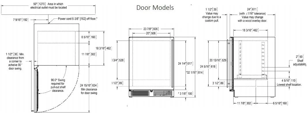 Perlick 24-Inch ADA Complaint Series Compact Freezer HA24FB-4-2