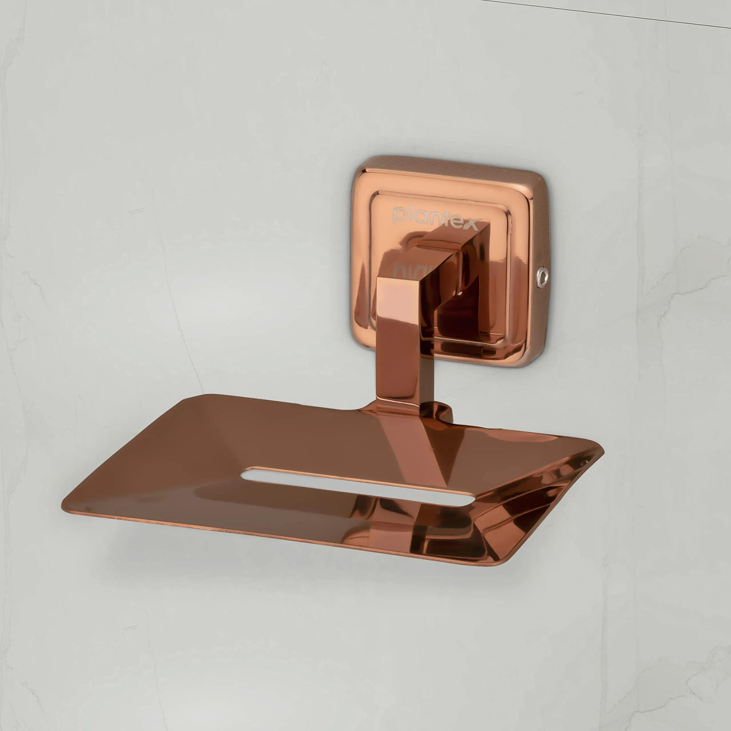 Plantex Deccan Rose Gold Soap Holder Stand for Bathroom and Wash Basin (304 Stainless Steel/Pack of 2)