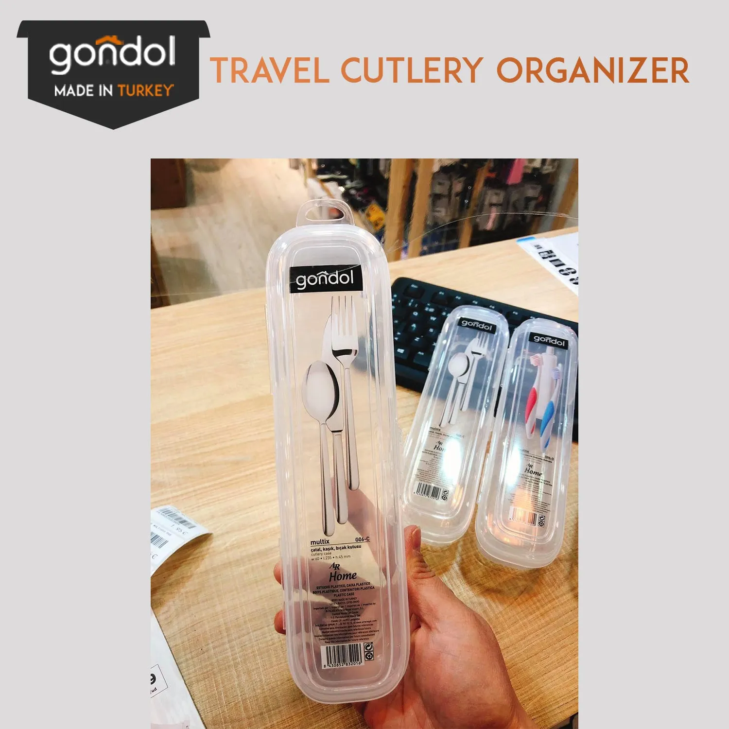 Plastic Case - Travel Cutlery Organizer Holder