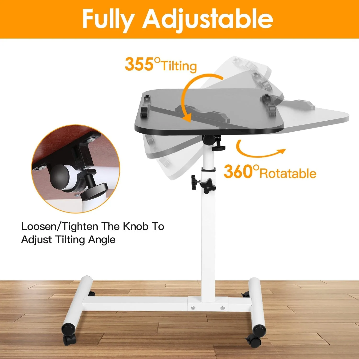 Portable Rolling Laptop Table