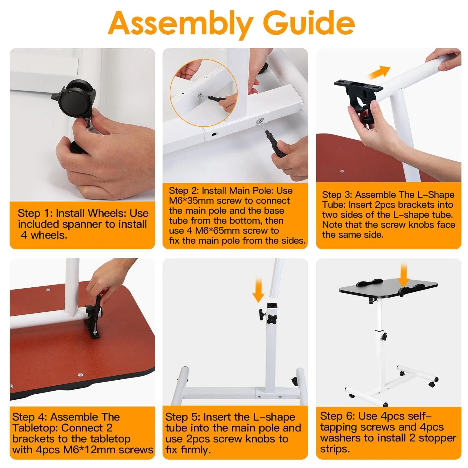 Portable Rolling Laptop Table