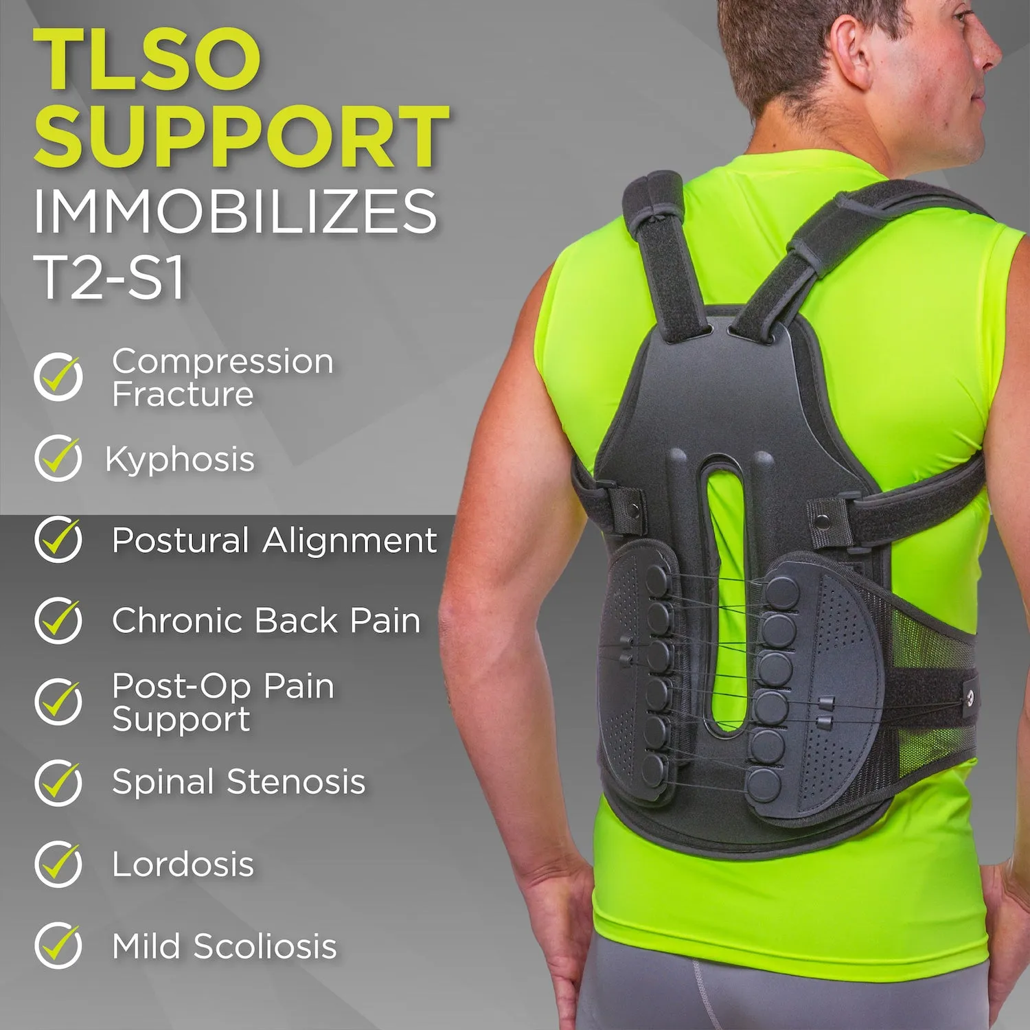 Postural Extension Back Brace Vest for Kyphosis, Lordosis & Mild Scoliosis