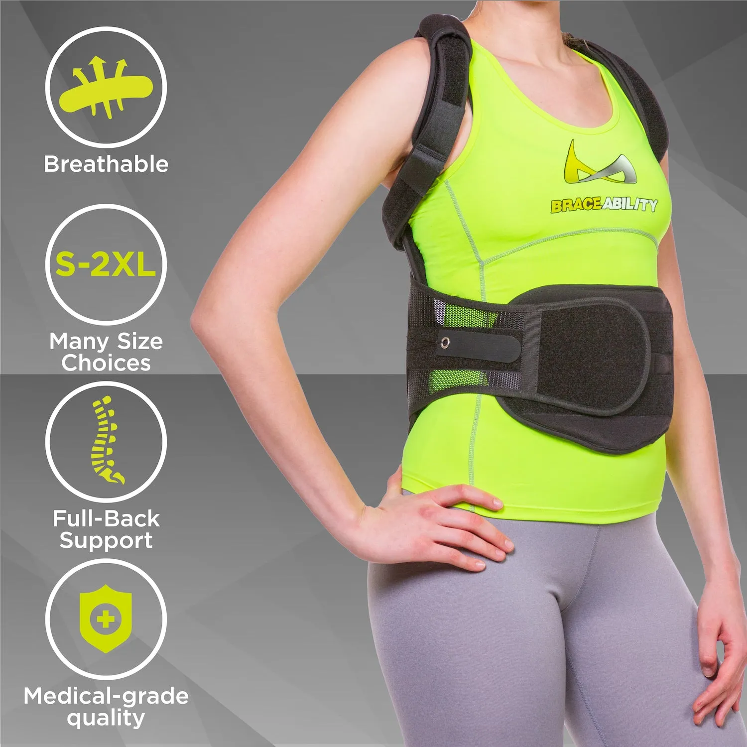 Postural Extension Back Brace Vest for Kyphosis, Lordosis & Mild Scoliosis