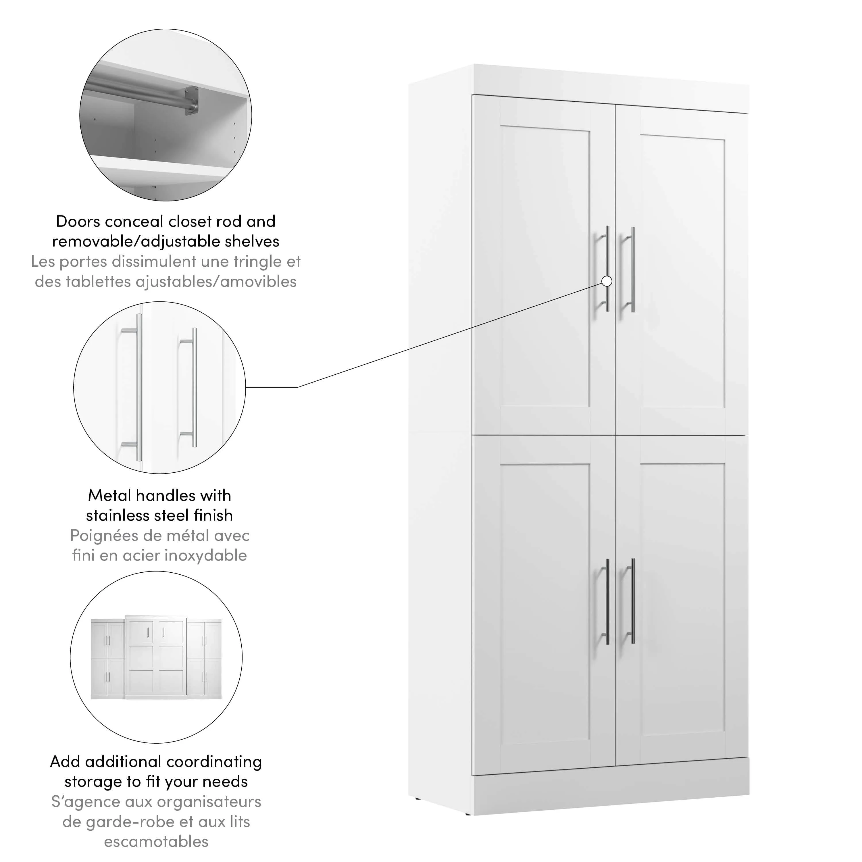 Pur 36W Closet Storage Cabinet - Available in 5 Colours