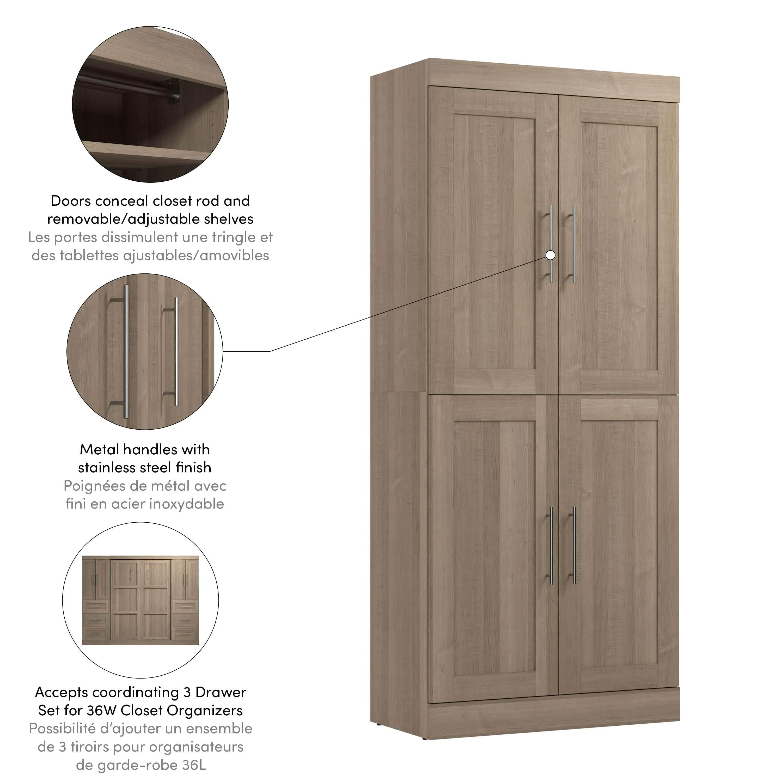 Pur 36W Closet Storage Cabinet - Available in 5 Colours