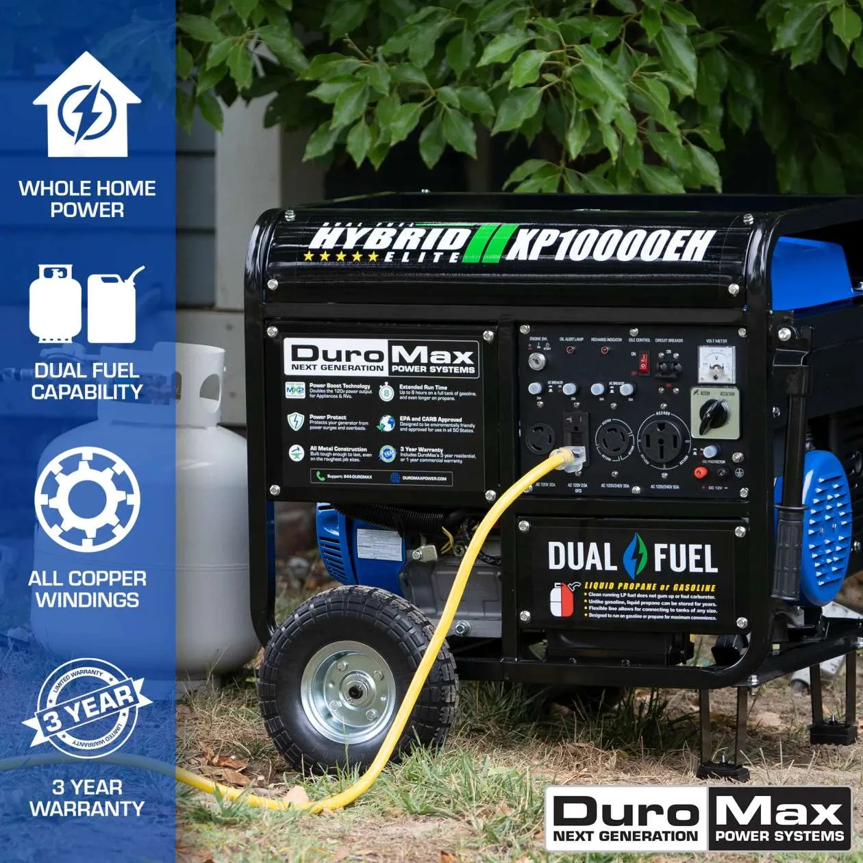 REFURB DuroMax XP10000EH 10,000 Watt Dual Fuel Hybird Generator (Grade A)