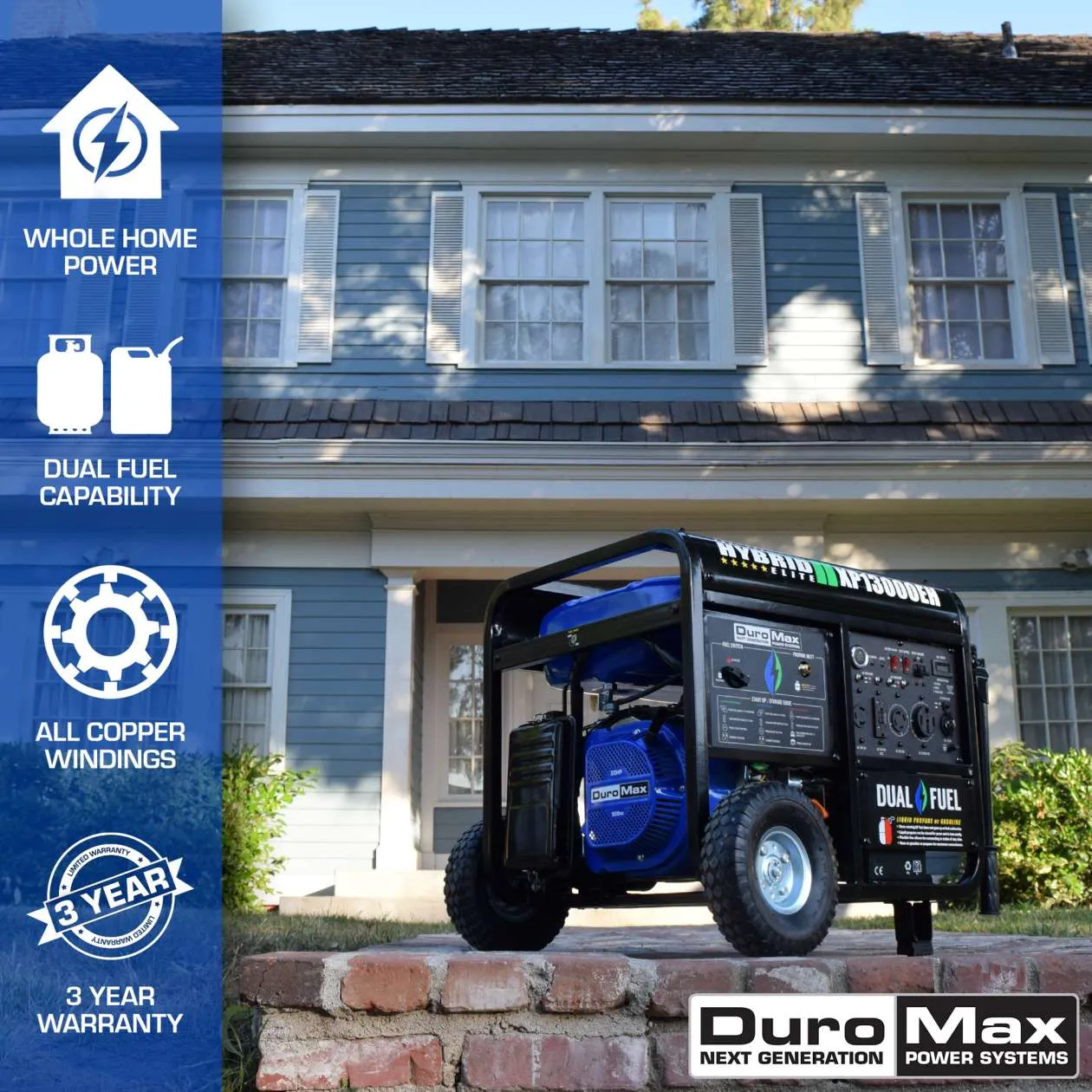 REFURB DuroMax XP13000EH 13,000 Watt Dual Fuel Hybrid Generator (Grade A)