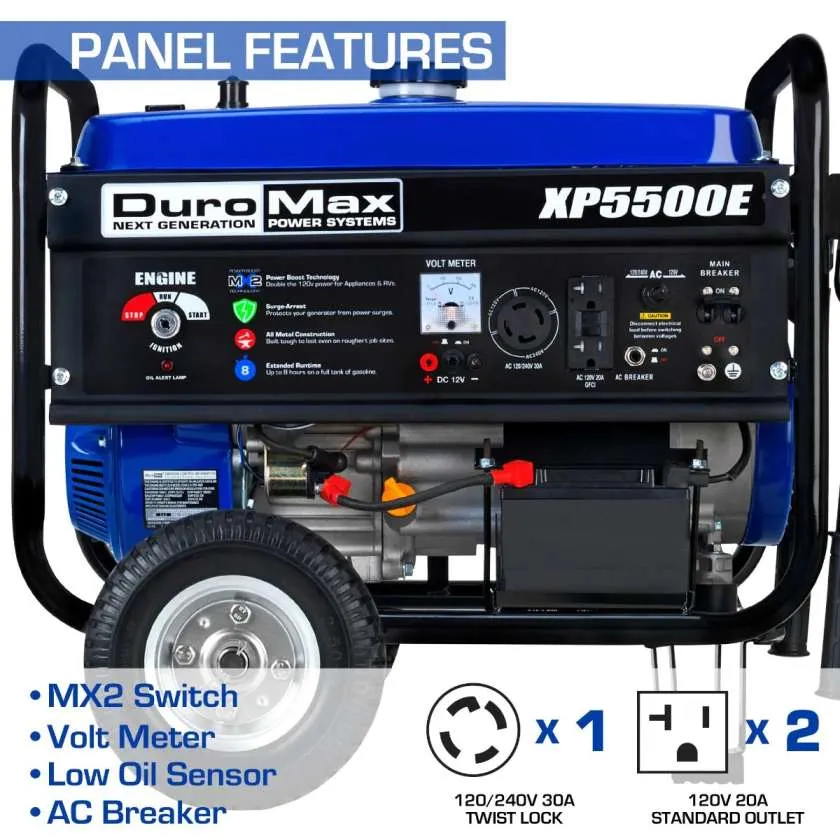 REFURB DuroMax XP5500E 5,500 Watt Gasoline Portable Generator (Grade A)