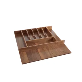 Rev-A-Shelf / 4WCT-WN-3SH / Walnut Trim-to-Fit Shallow Cutlery Drawer Insert Organizer