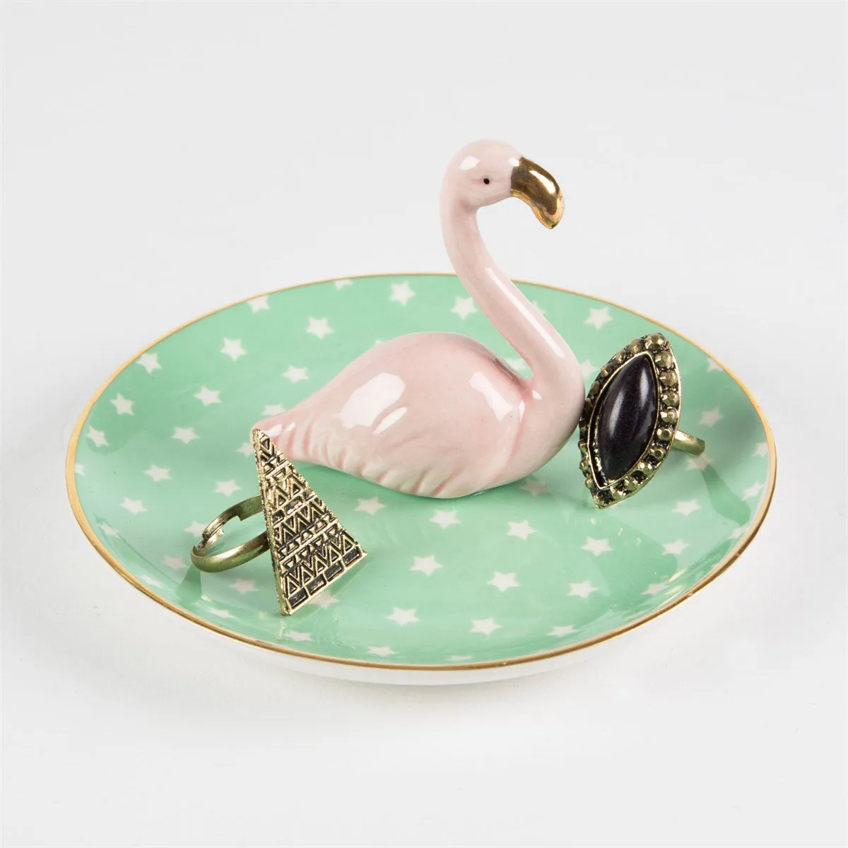 RJB Stone Tropical Flamingo Jewellery Dish