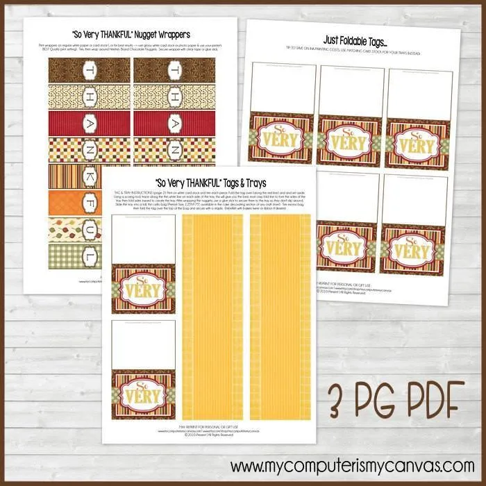 Thanksgiving Nugget Wrappers {THANKFUL} PRINTABLE