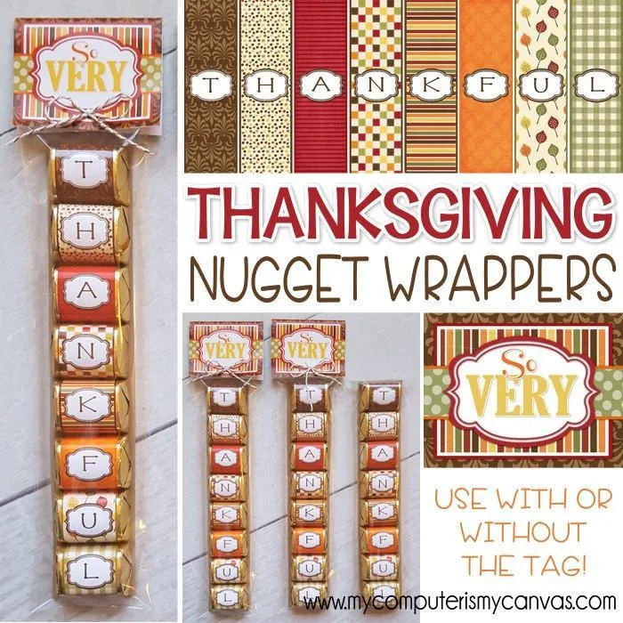 Thanksgiving Nugget Wrappers {THANKFUL} PRINTABLE