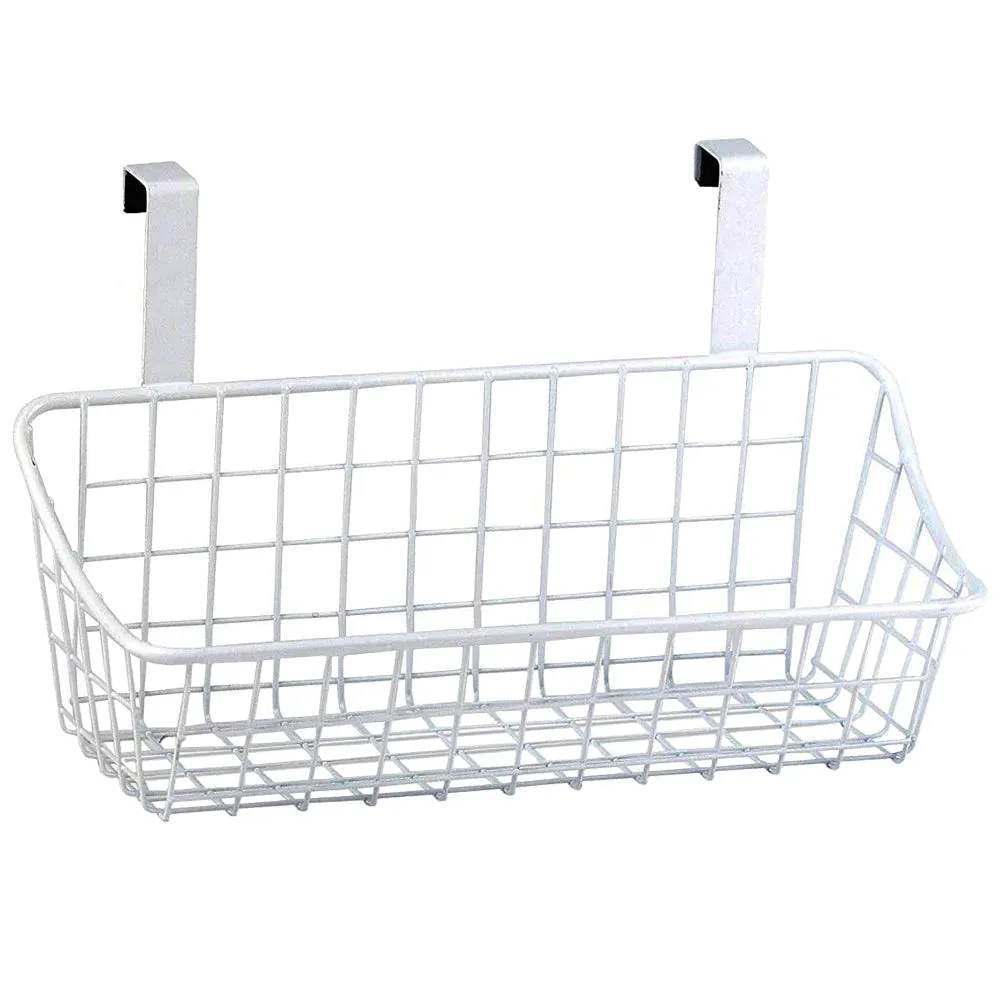 White Over The Cabinet Wire Basket