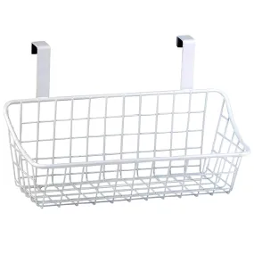 White Over The Cabinet Wire Basket