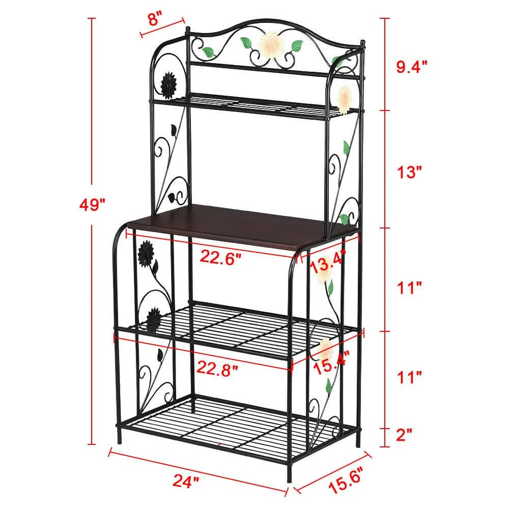 Yaheetech Metal Bakers Rack Black