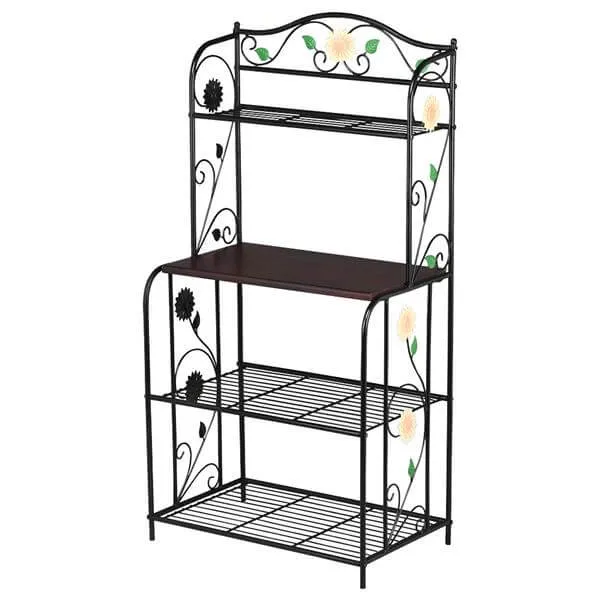 Yaheetech Metal Bakers Rack Black